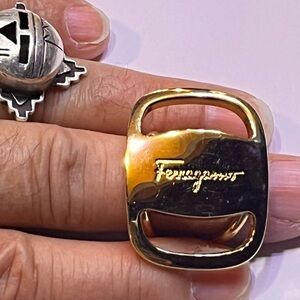 Salvatore Ferragamo Scarf Ring Salvatore Ferragamo Vara Gold Scarf Ring